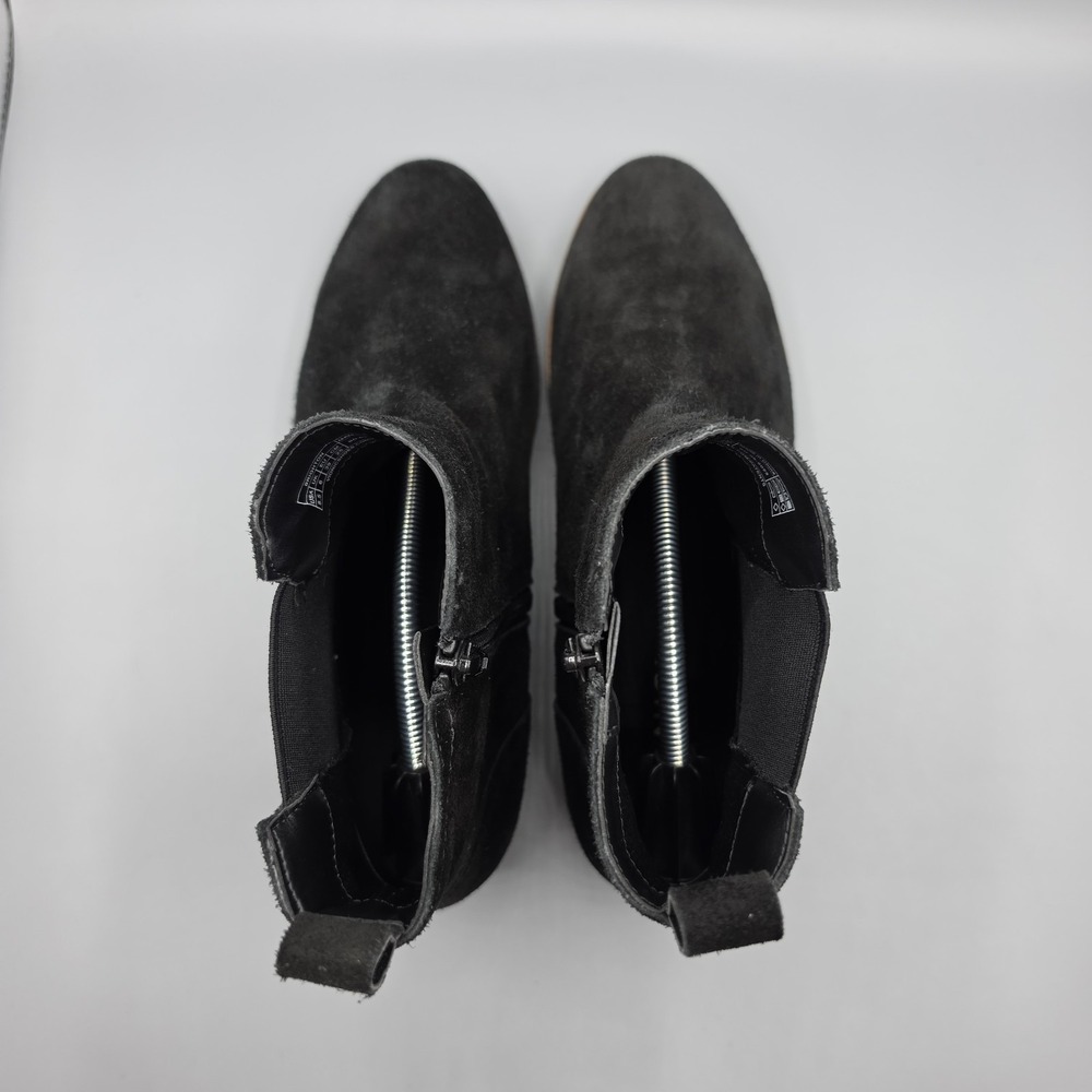 Vionic Brighton Chelsea Boots Womens 8.5 Black Suede Chunky Water Repellant - Picture 7 of 15